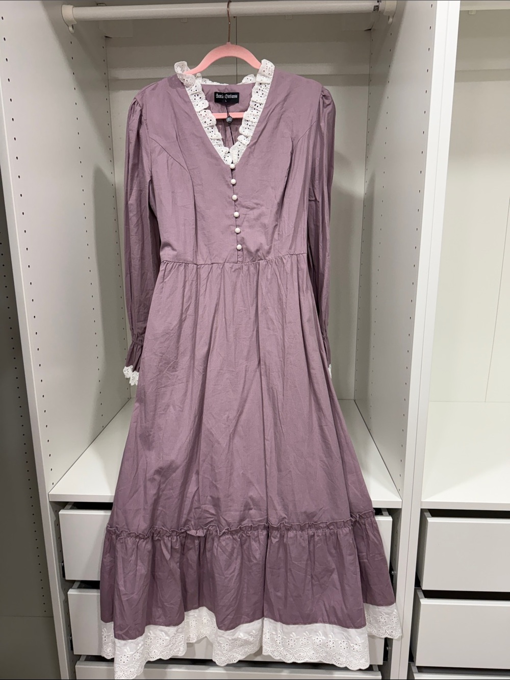 Scarlet Darkness Purple Pioneer Prairie Dress Size L NWT
